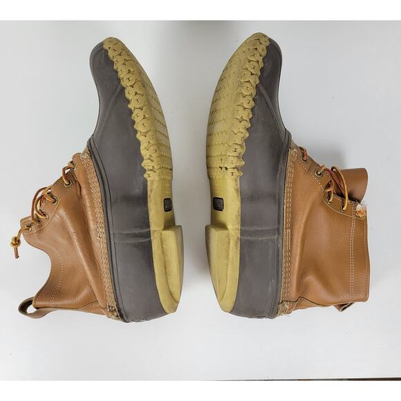 Vintage LL Bean Boots Mens 13 Brown Tan Leather Maine Hunting Duck Boot 8" Ankle - Picture 14 of 16